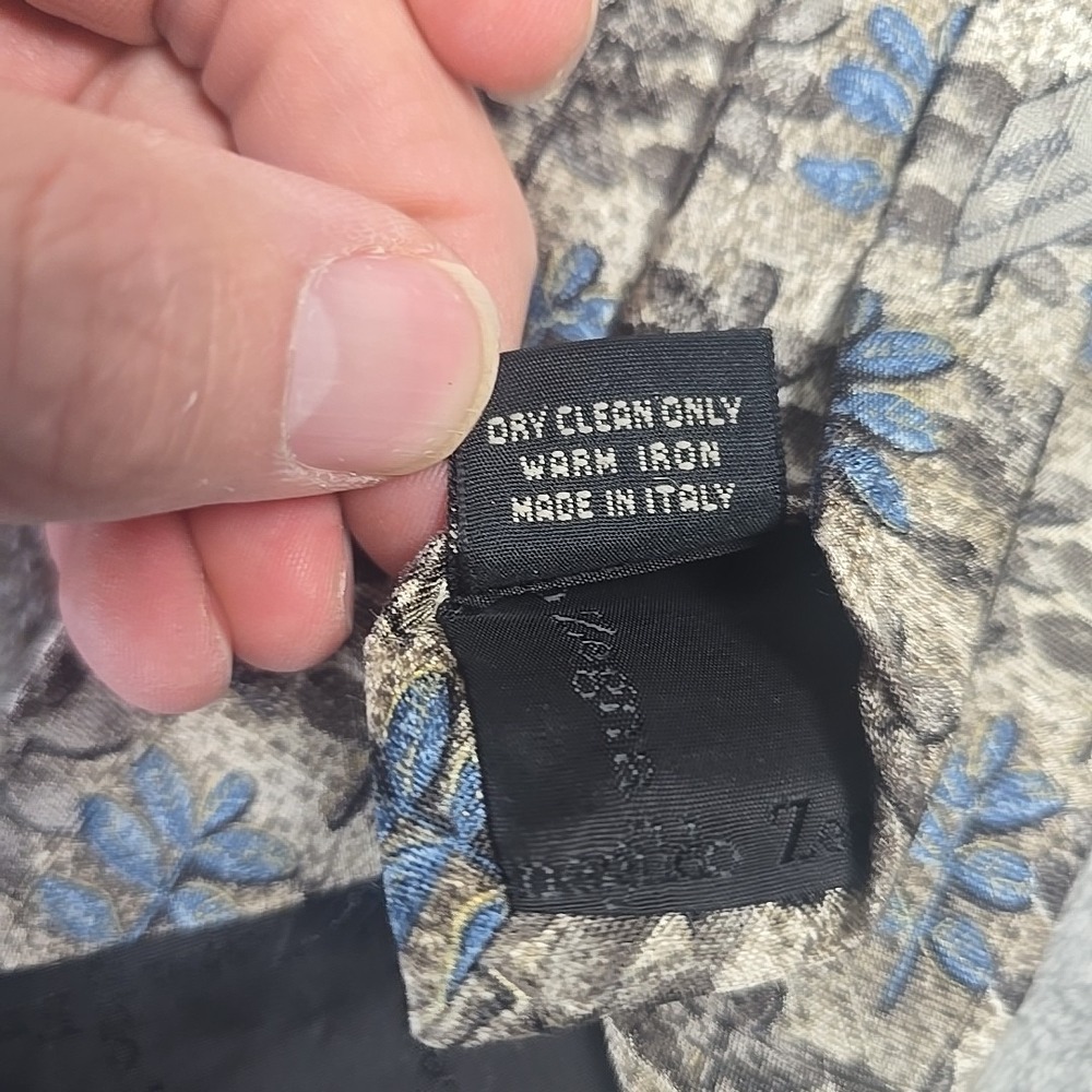 Ermenegildo Zegna Exclusive Design Silk Necktie Floral Geometric Italian - Picture 5 of 7